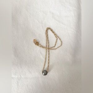 Single Floating Tahitian Pearl Gold Filled Necklace